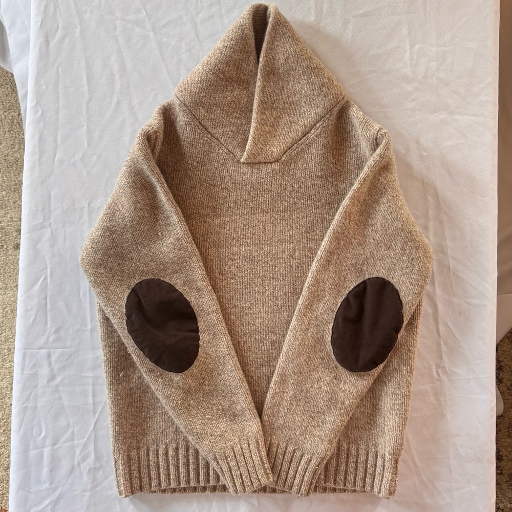 LL Bean 100% Lambs Wool Sweater Elbow Patches, Women’s Lg